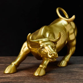 Escultura Touro de Wall Street Dourado - Decorize