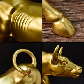 Escultura Touro de Wall Street Dourado - Decorize