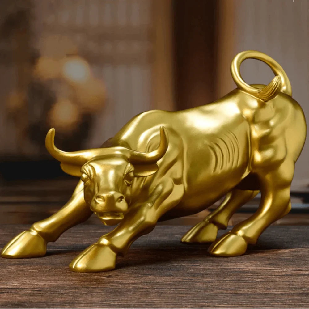 Escultura Touro de Wall Street Dourado - Decorize