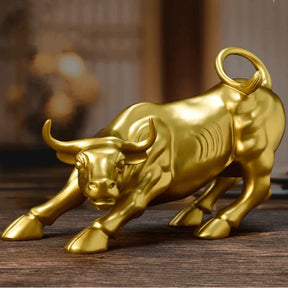 Escultura Touro de Wall Street Dourado - Decorize