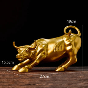 Escultura Touro de Wall Street Dourado - Decorize