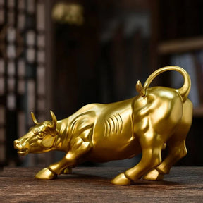 Escultura Touro de Wall Street Dourado - Decorize