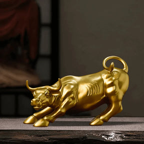 Escultura Touro de Wall Street Dourado - Decorize