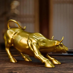 Escultura Touro de Wall Street Dourado - Decorize