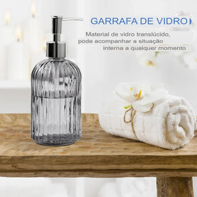 Kit Dispenser de Vidro Para Sabonete Liquido - Decorize